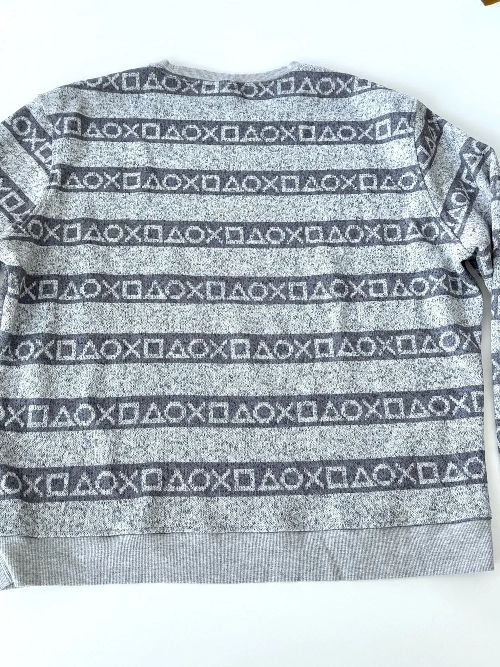 PlayStation Men's Gray Logo Crewneck Sweater Size 2XL